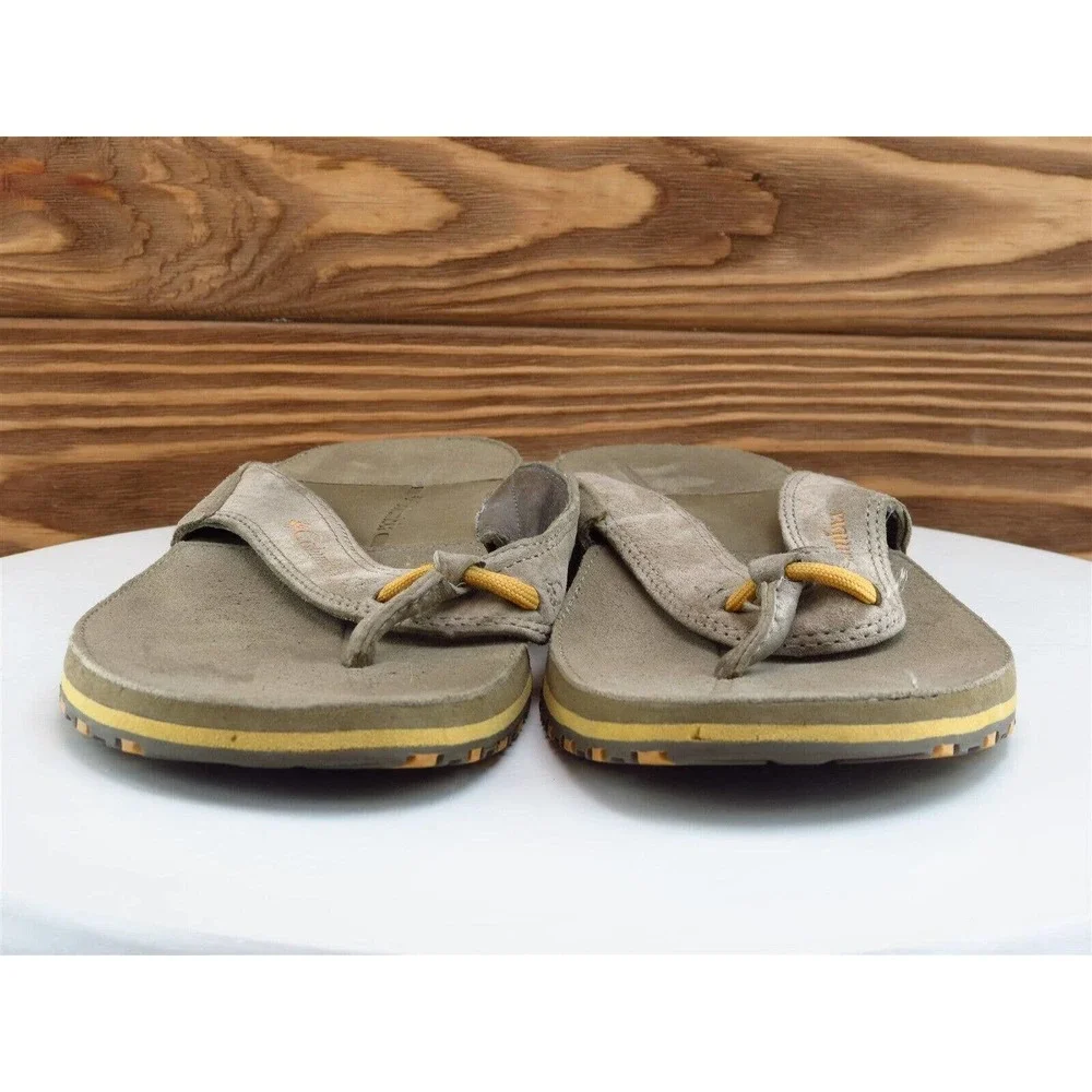 Columbia Sz 7 Flip Flop‎ Sandals Brown Leather Men Slip On